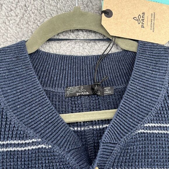 NEW prAna Milani Henley navy nautical striped sweater dress women’s Small - Picture 7 of 14